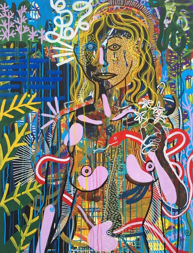 Nu au serpent et fleurs de jasmin — François Glineur