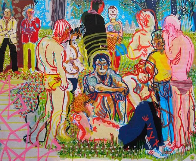 Personnages sur l'herbe — François Glineur