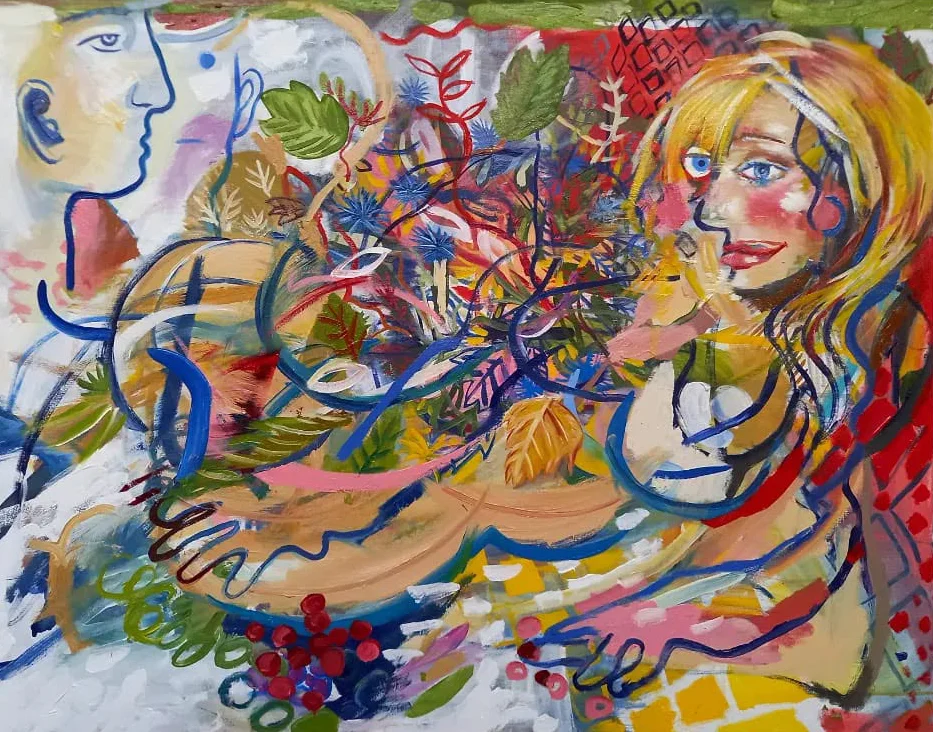 Femme allongée et messieurs — François Glineur
